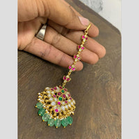 Sona Covering Designer Pota Stone And Beads Jadau Maangtikka
