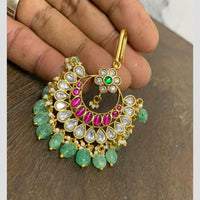 Sona Covering Designer Pota Stone And Beads Jadau Maangtikka