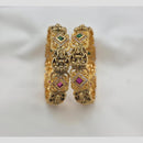 Sona Covering Gold Plated Pota Stone Temple Bangles Set