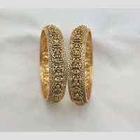 Sona Covering Ethnic Gold Plated Austrian Stone Temple Bangles Set