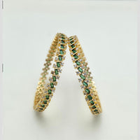 Sona Covering Ethnic Gold Plated Crystal Stone And Austrian Stone Bangles Set