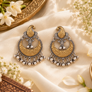 Urthn Trendy 2 Tone Dangler Earrings for Women | Modern Statement Jewellery for Party & Festive Wear