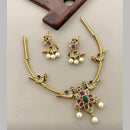 Sona Covering Elegant Pota Stone And Pearl Necklace Set