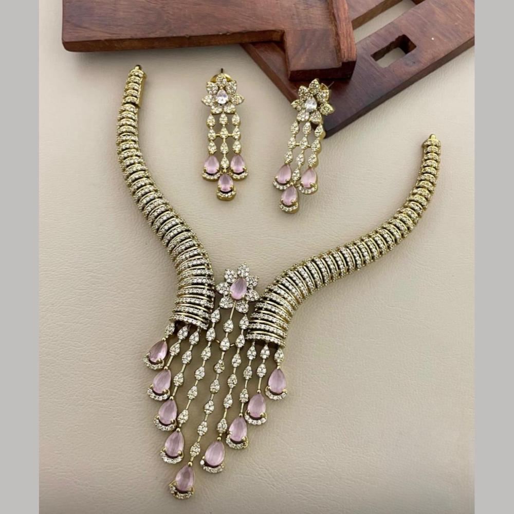 Sona Covering Glamorous Crystal Stone And Austrian Stone Necklace Set