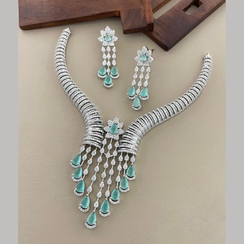 Sona Covering Glamorous Crystal Stone And Austrian Stone Necklace Set