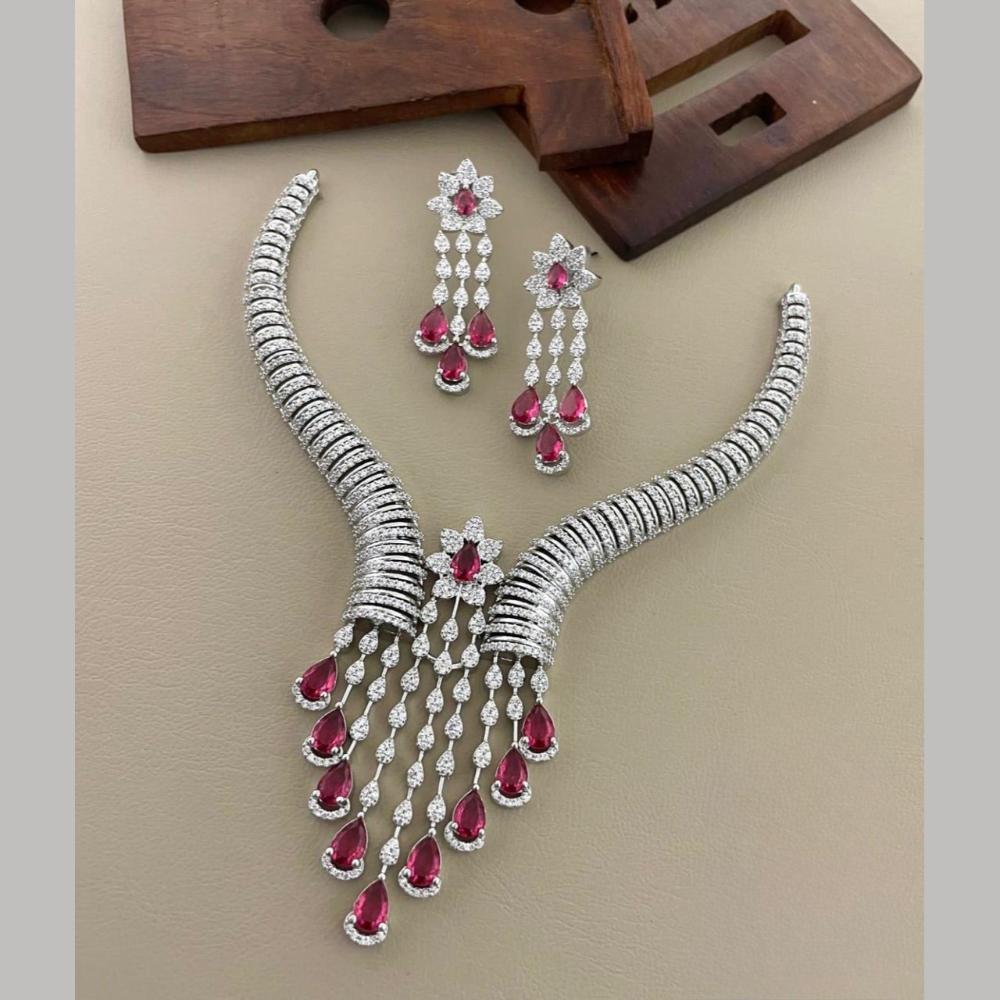 Sona Covering Glamorous Crystal Stone And Austrian Stone Necklace Set