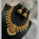 Sona Covering Elegant Jadau Pota Stone  Beads And Pearl Temple Necklace Set