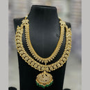Sona Covering Premium Jadau Kundan Stone Pearl And Beads Double Layer Necklace Set