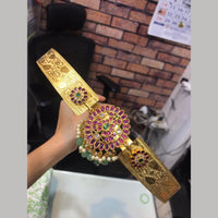 Sona Covering Traditional Pota Stone And Pearl Kamarbandh