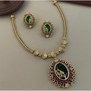 Sona Covering Glamorous Gold Plated Crystal Stone Necklace Set