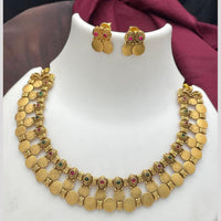 Sona Covering Elegant Pota Stone Temple Necklace Set