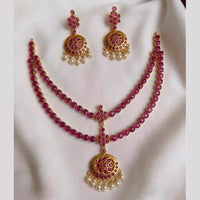 Sona Covering Luxury  Pota Stone And Pearl Necklace Set