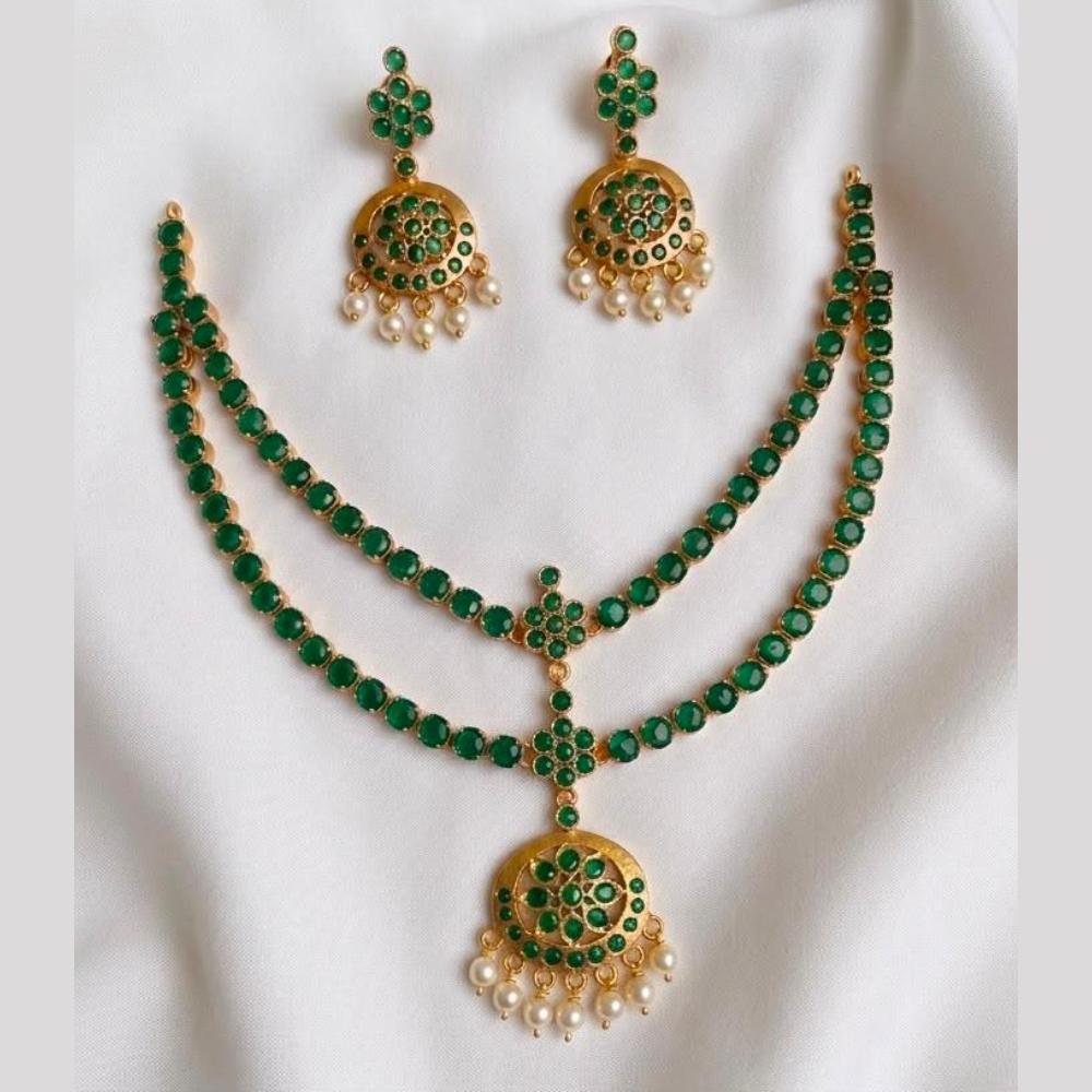 Sona Covering Luxury  Pota Stone And Pearl Necklace Set