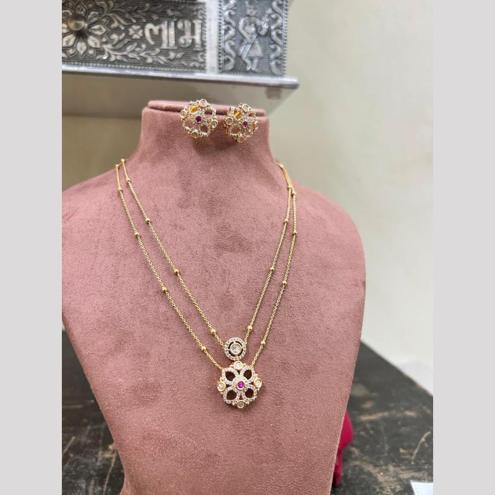 Sona Covering Glamorous Pota Stone And Austrian Stone Necklace Set