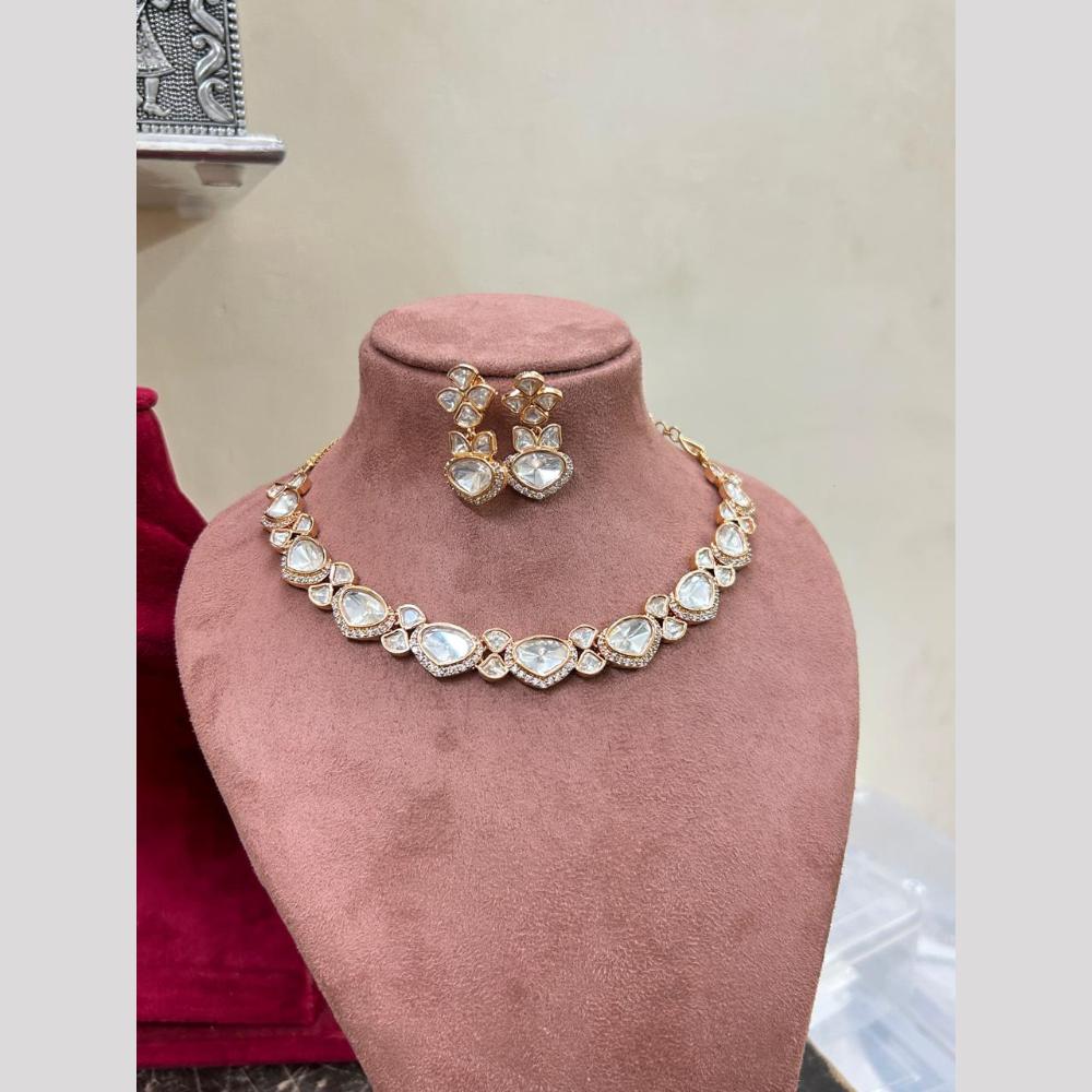 Sona Covering Designer Polki Kundan Stone Jewellery Necklace Set