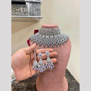 Sona Covering American Diamond Choker Necklace Set with Matching Earrings