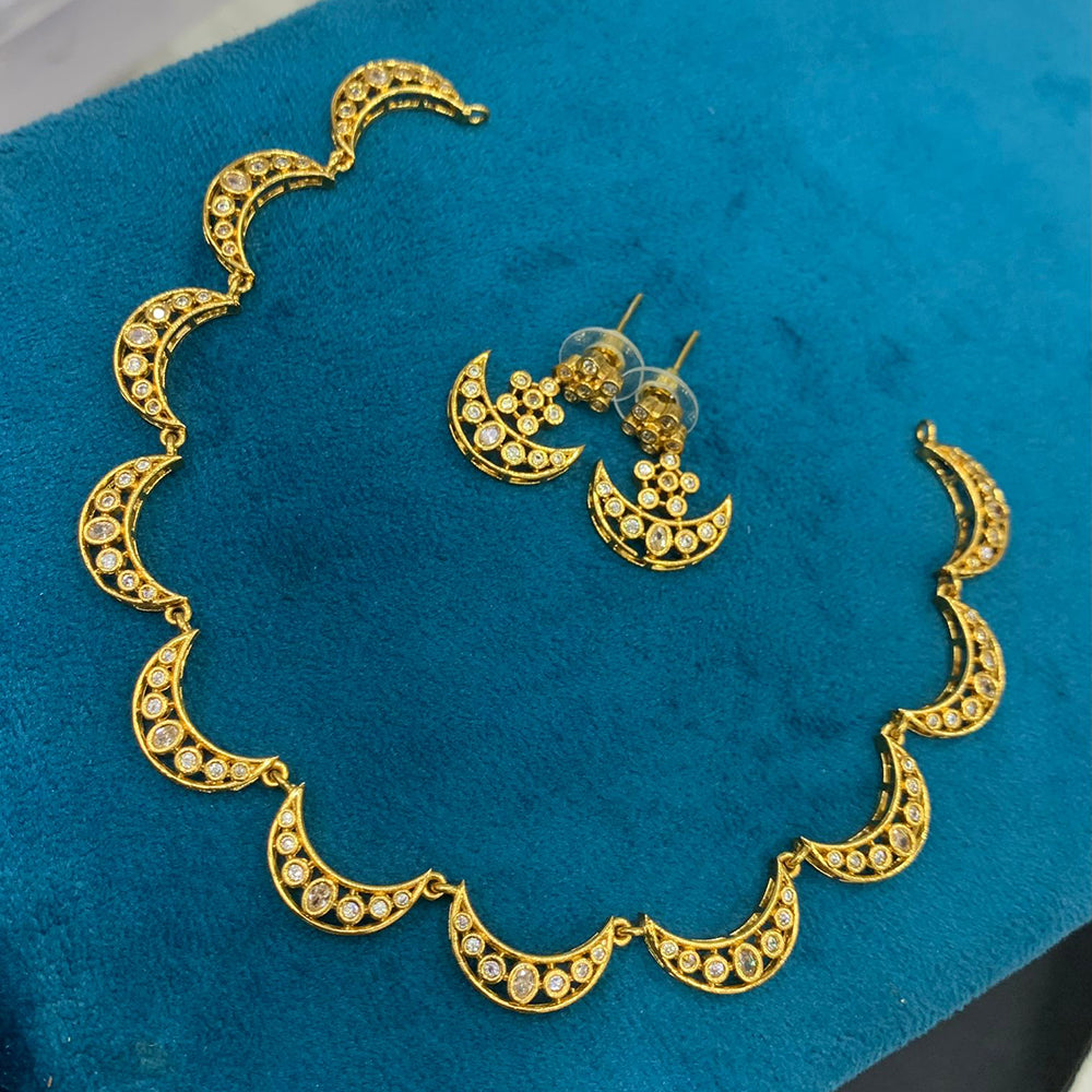 Sona Covering Sparkling Crystal Stone Elegant Necklace Set
