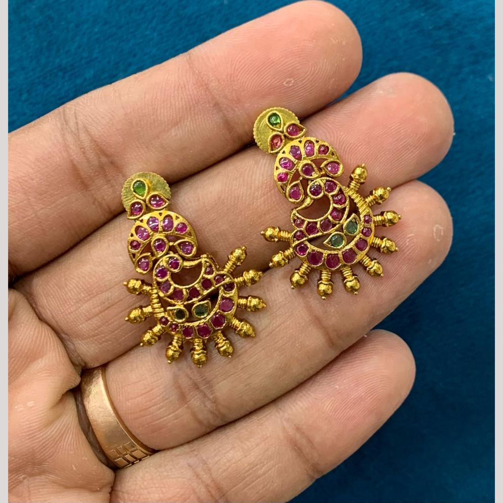 Sona Covering Royal Pota Stone And Pearl Dangler Earrings