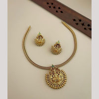 Sona Covering Delicate Pota Stone Temple Necklace Set