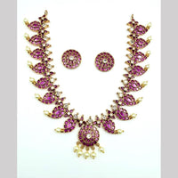 Sona Covering Delicate Pota Stone And Pearl Necklace Set