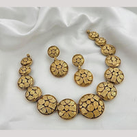 Sona Covering Traditional Antique Gold Plated Statement Necklace Set