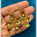 Sona Covering Elegant Pota Stone And Pearl Jhumki Earrings