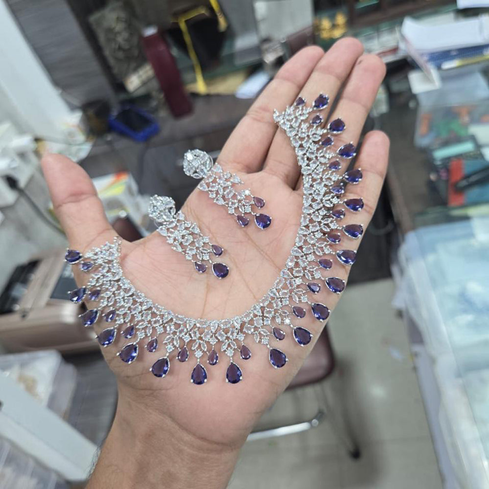 Sona Covering Designer American Daimond Necklace Set