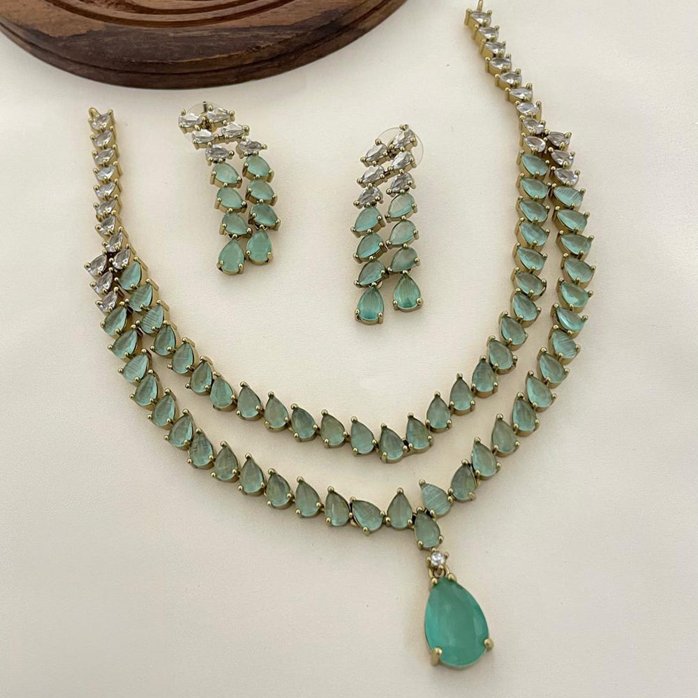 Sona Covering Designer American Daimond Necklace Set