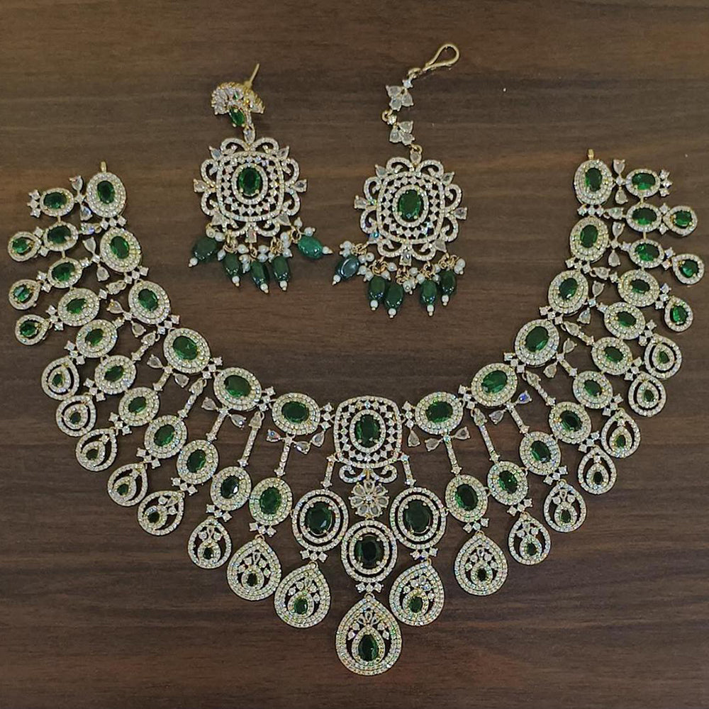 Sona Covering Designer American Daimond Necklace Set