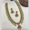Sona Covering Delicate Pota Stone And Pearl Long Necklace Set