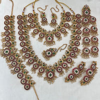Sona Covering Grand Pota Stone And Pearl Necklace Combo Set