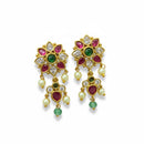 Sona Covering Elegant Pota Stone And Pearl Dangler Earrings