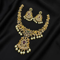 Sona Covering Glamorous Pota Stone And Beads Necklace Set