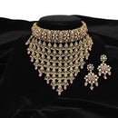 Sona Covering Polki Kundan Stone And Beads Choker Necklace Set