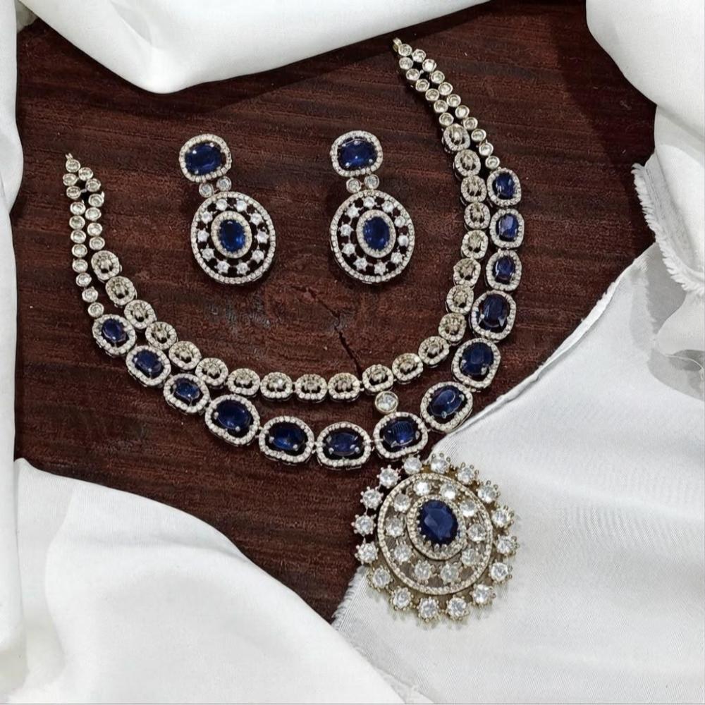 Sona Covering American Diamond  Necklace Set