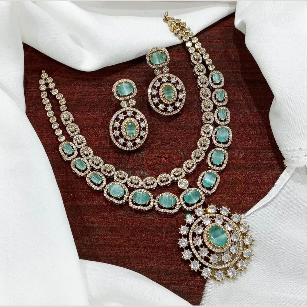 Sona Covering American Diamond  Necklace Set
