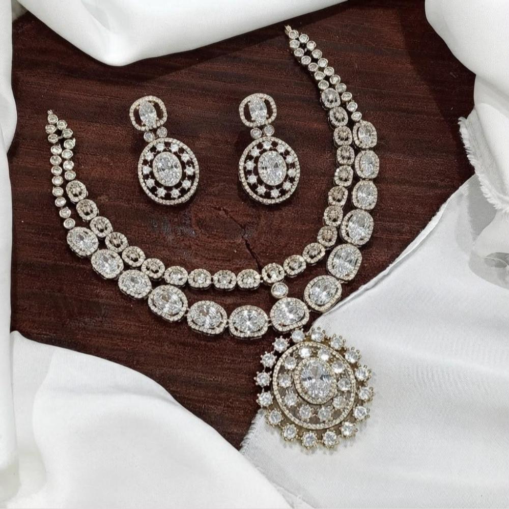 Sona Covering American Diamond  Necklace Set