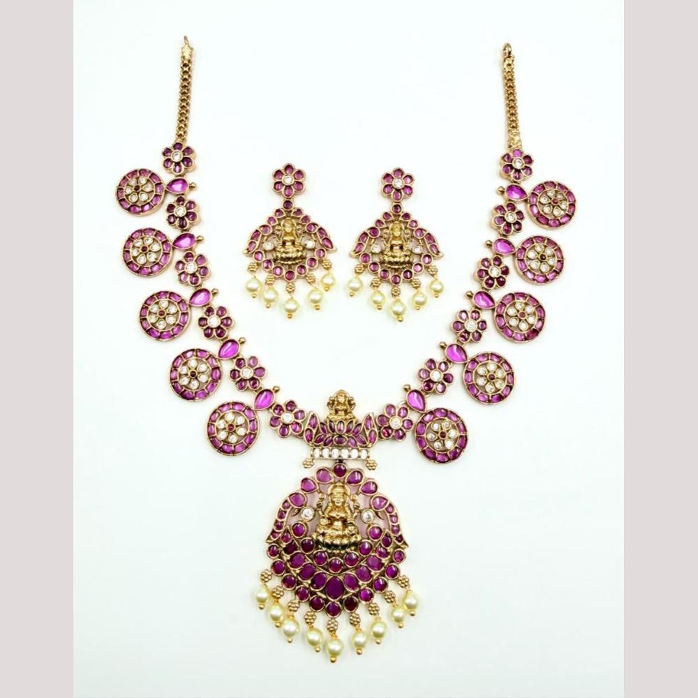 Sona Covering  Pota Stone Necklace Set