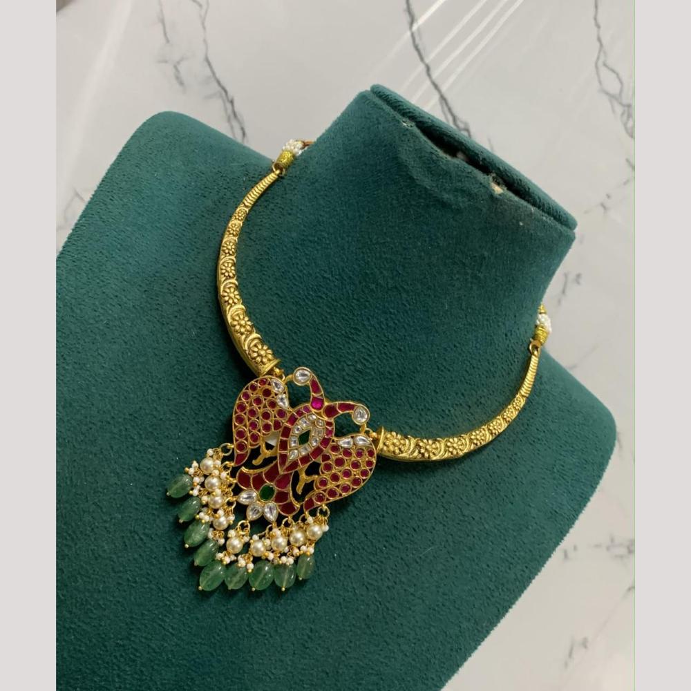 Sona Covering  Pota And Kundan Stone Necklace Set