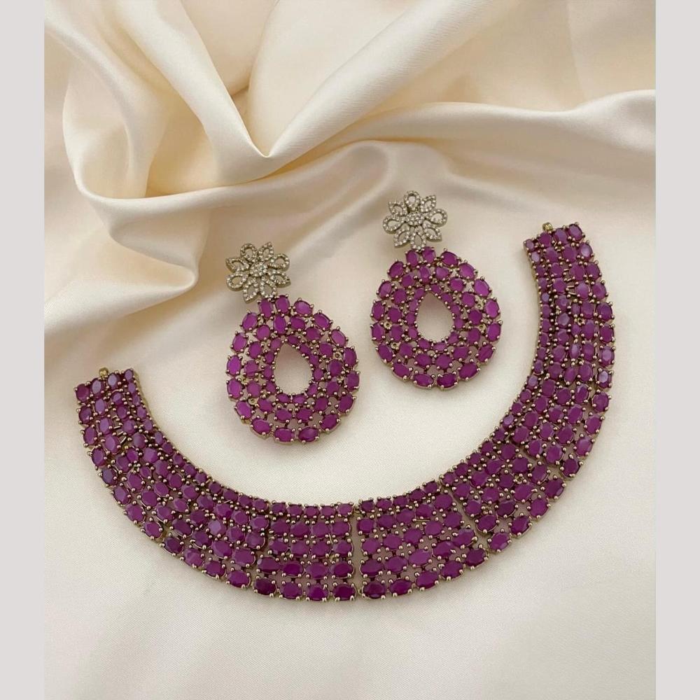 Sona Covering American Diamond Choker Necklace Set