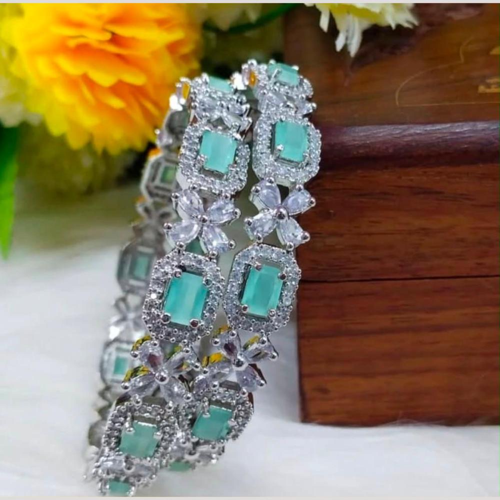 Sona Covering Sparkling American Diamond Bangles Set For Part Wear