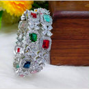 Sona Covering Sparkling American Diamond Bangles Set For Part Wear