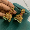 Sona Covering Pota Stone And Pearl Jhumki Earrings
