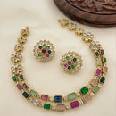 Sona Covering Glamorous Crystal Stone Necklace Set