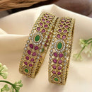 Sona Covering Elegance Glow Austrain And Pota Stone Bangles Set