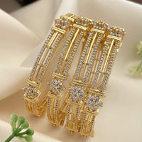 Sona Covering Elegance Glow Austrain And Pota Stone Bangles Set