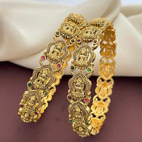 Sona Covering Elegance Glow Pota Stone And Temple Bangles Set