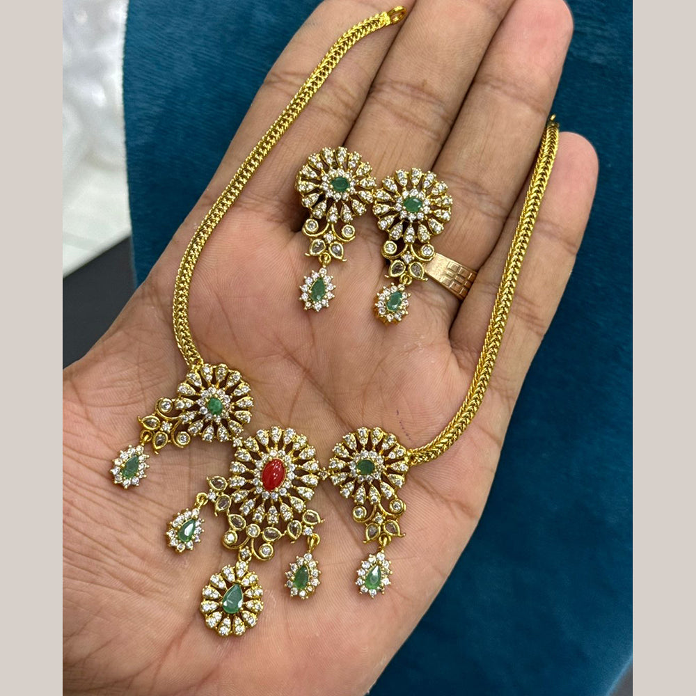 Sona Covering Premium Pota Stone And Austrian Stone Necklace Set
