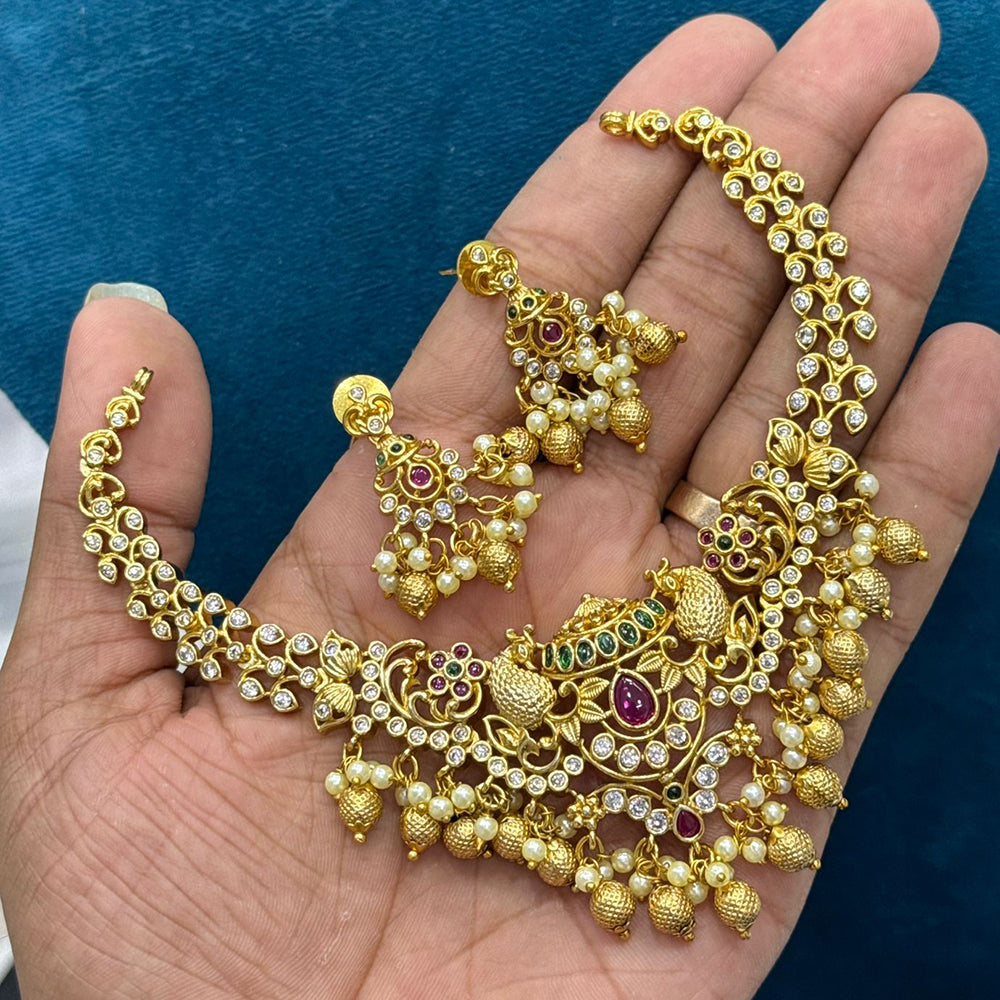 Sona Covering Premium Pota Stone And Austrian Stone Necklace Set