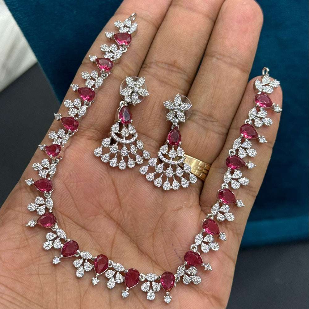 Sona Covering Glamorous American Daimond Necklace Set